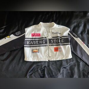 Varsity like crop jacket